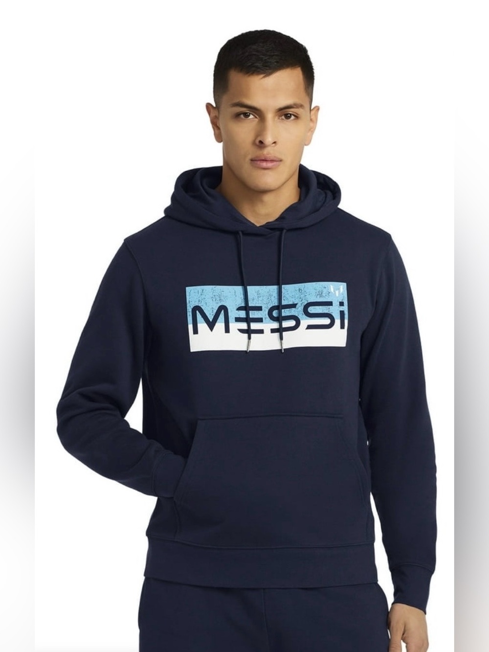 Messi Men's Navy Pullover Hoodie